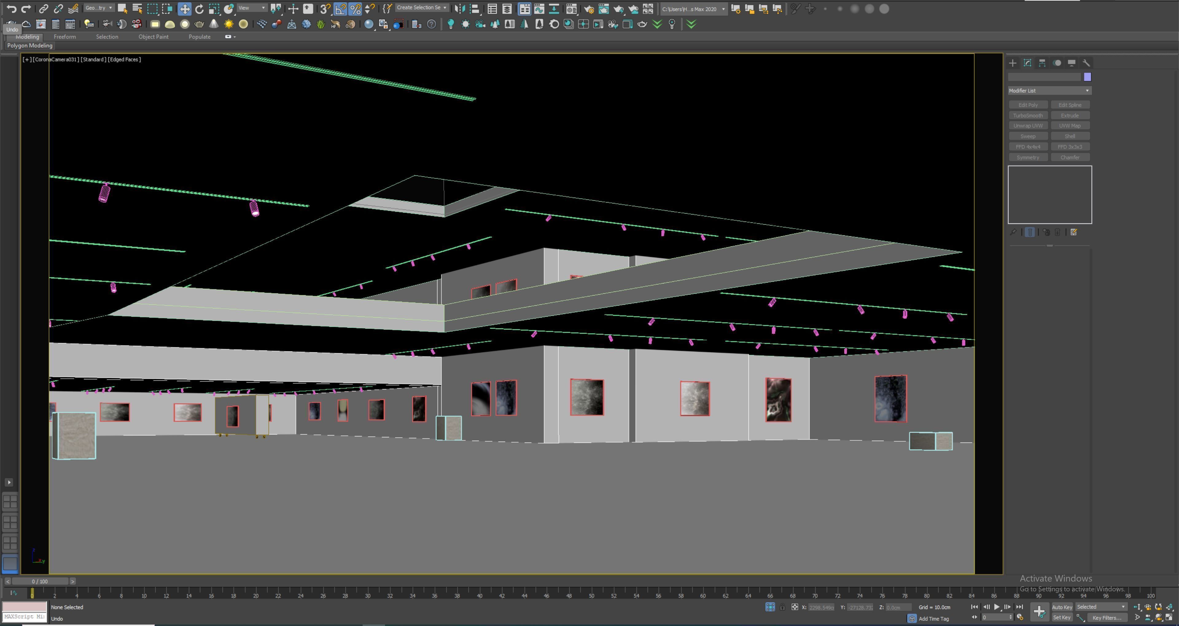 low poly gallery hall 01 Low-poly 3D model_13