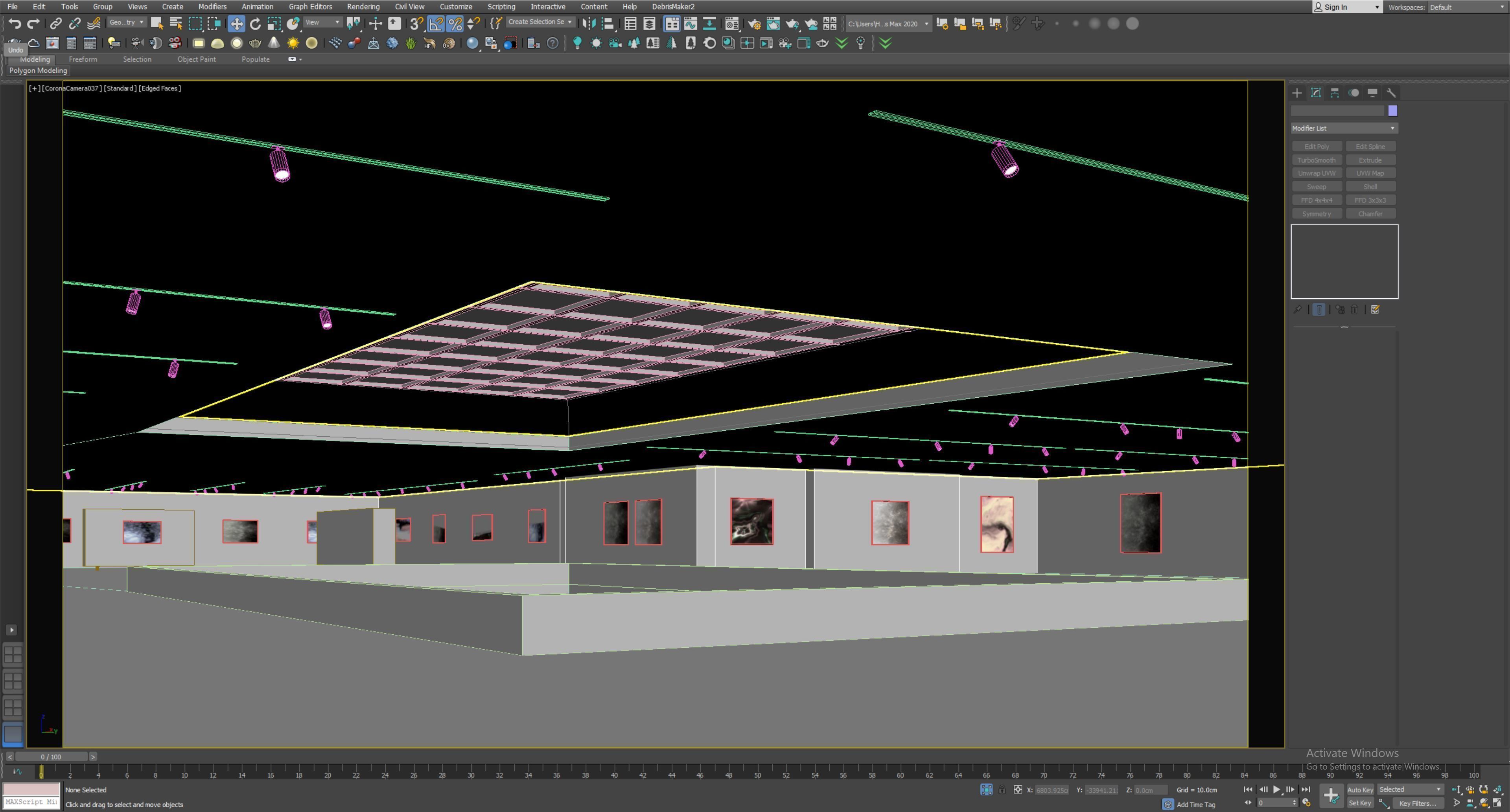 low poly gallery hall 01 Low-poly 3D model_12