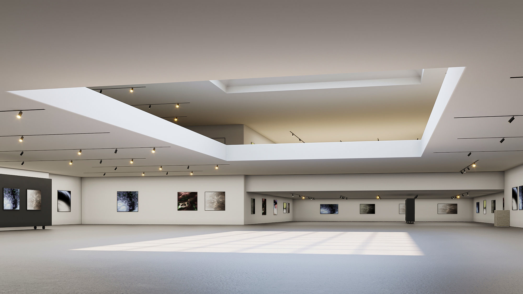 low poly gallery hall 01 Low-poly 3D model_3