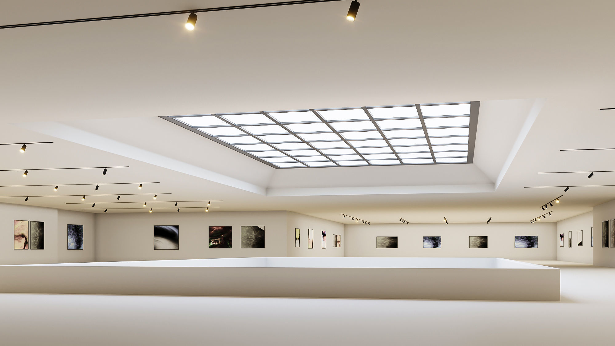 low poly gallery hall 01 Low-poly 3D model_8