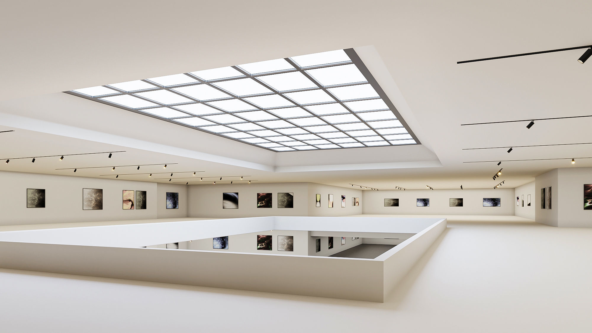 low poly gallery hall 01 Low-poly 3D model_7