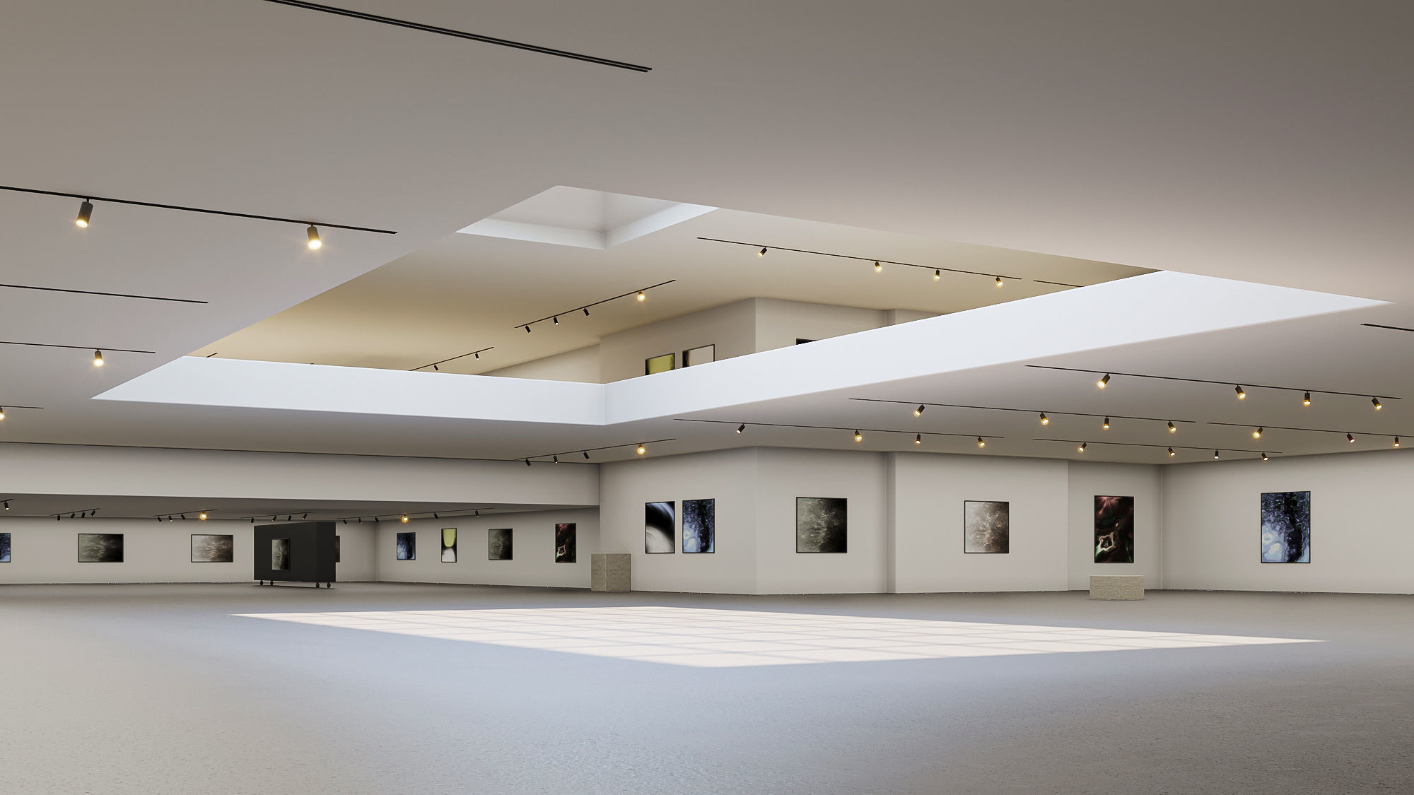 low poly gallery hall 01 Low-poly 3D model_2