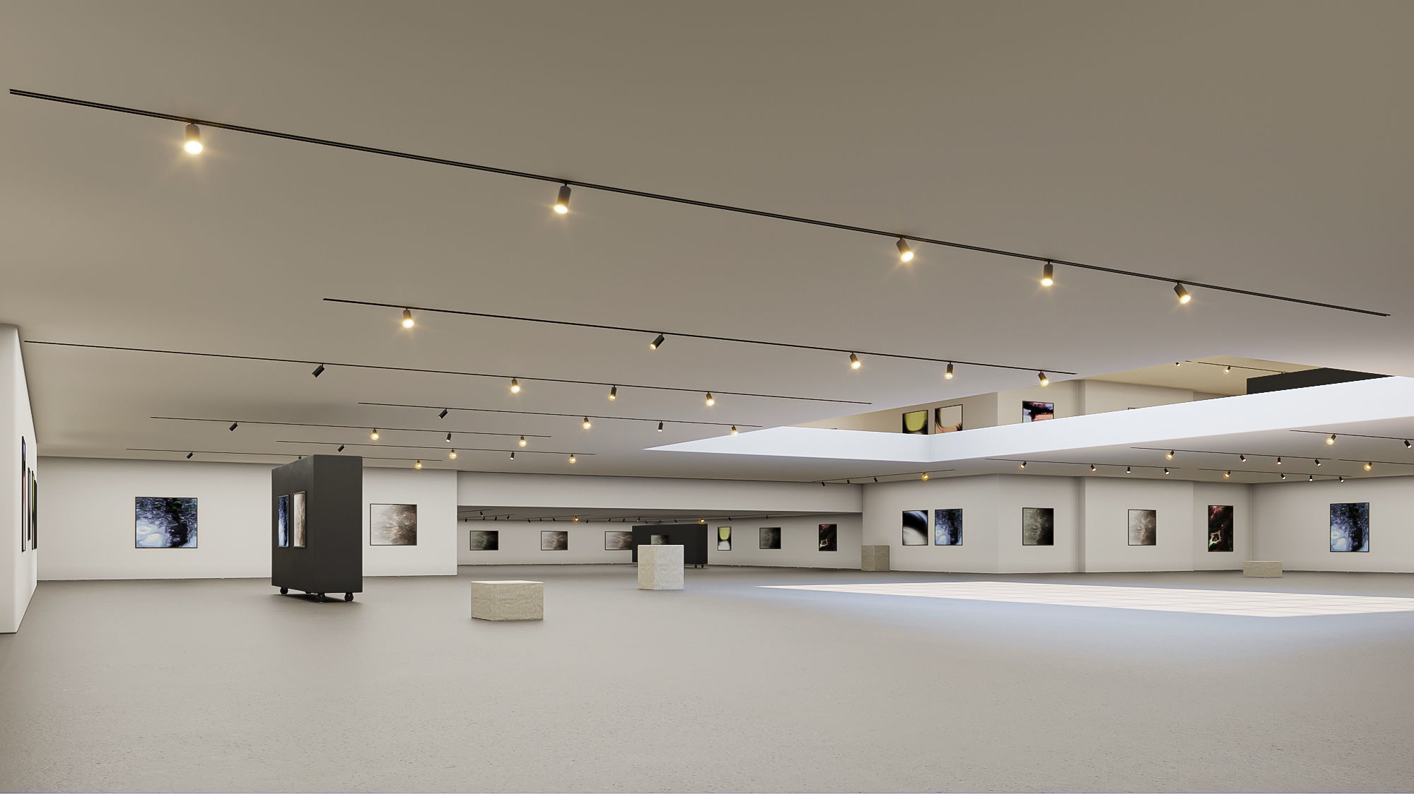 low poly gallery hall 01 Low-poly 3D model_1