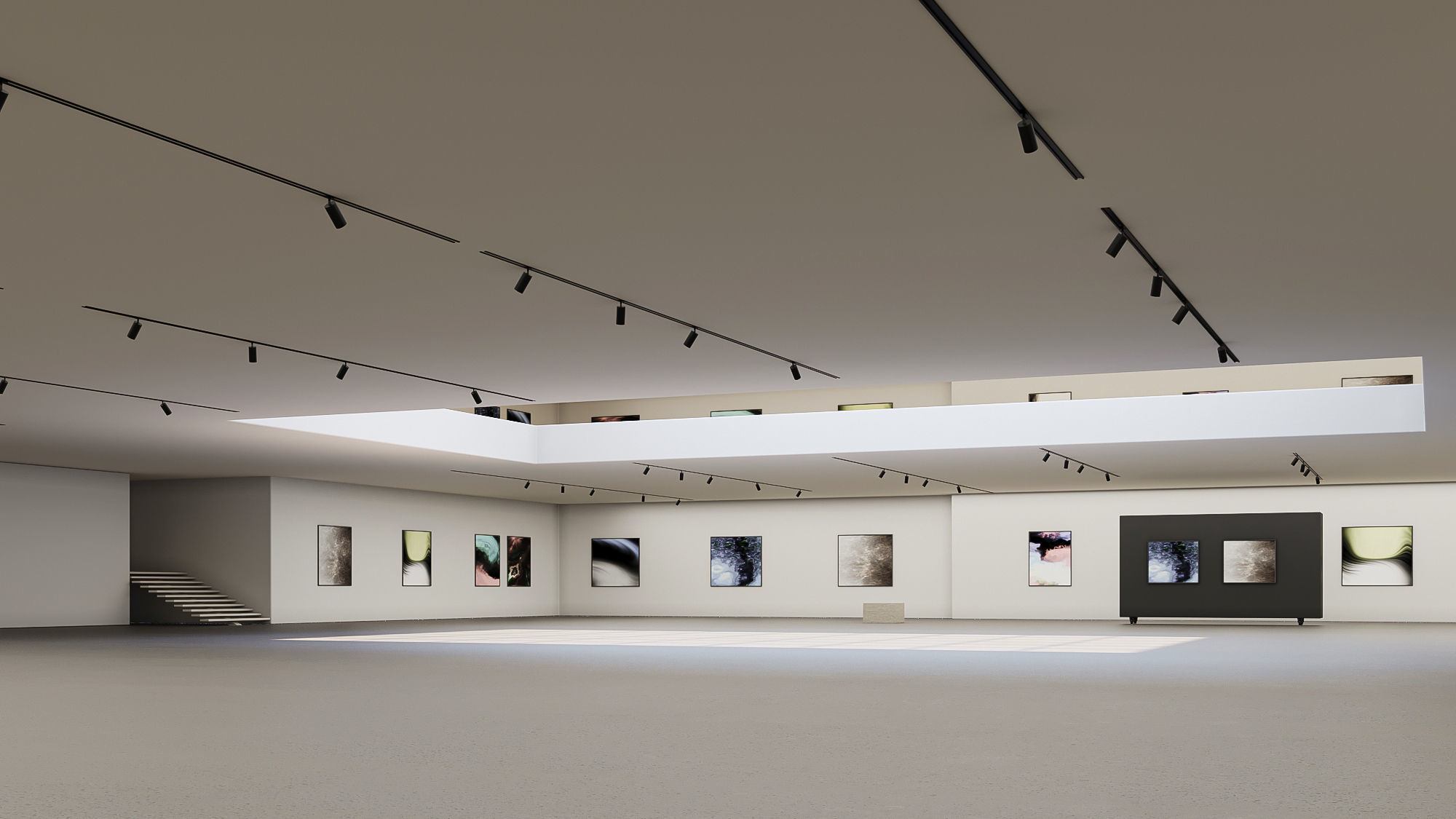 low poly gallery hall 01 Low-poly 3D model_5