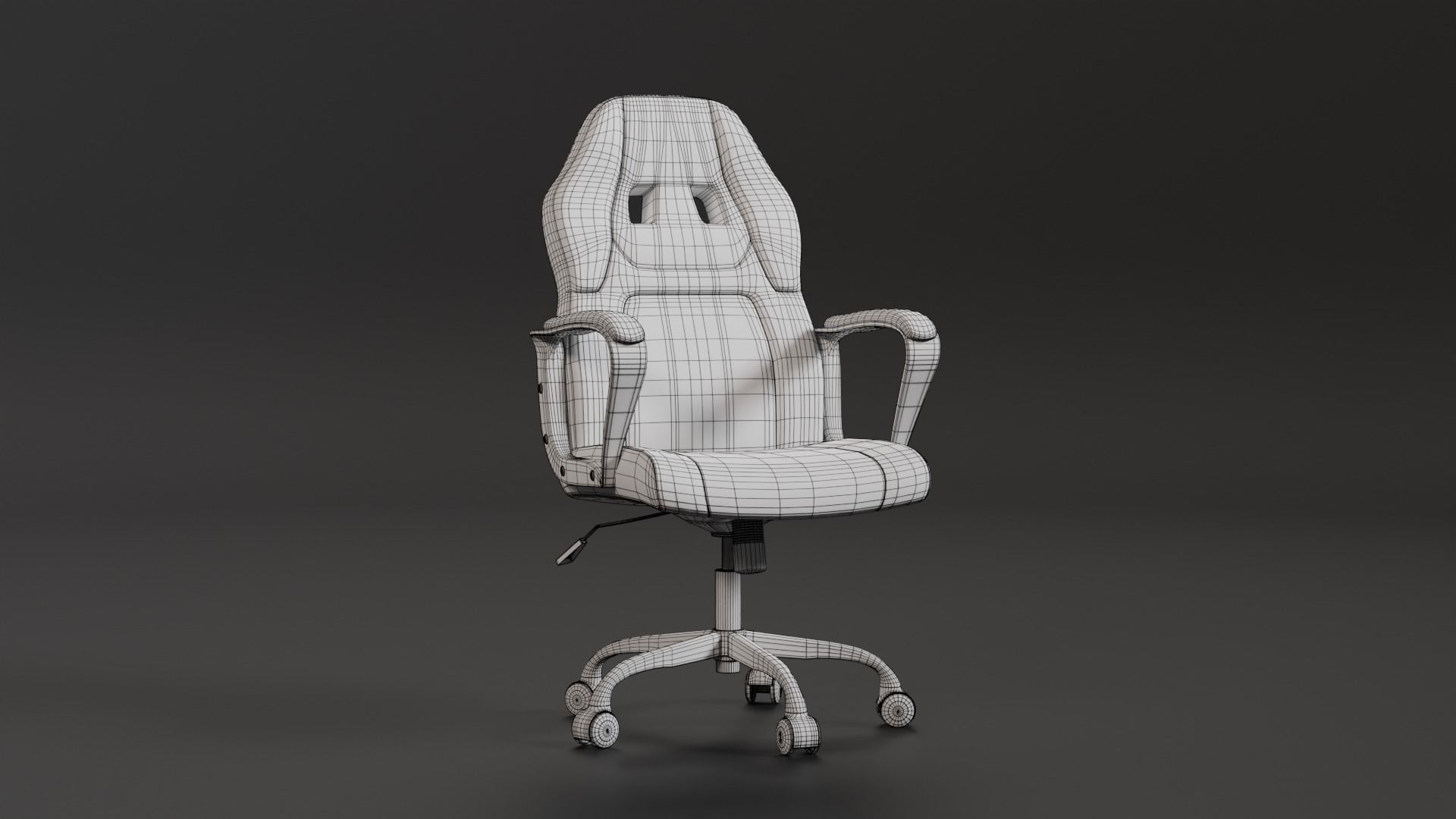 Gaming Chair Low-poly 3D model_1