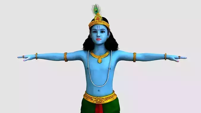 lord krishna t pose 3D model