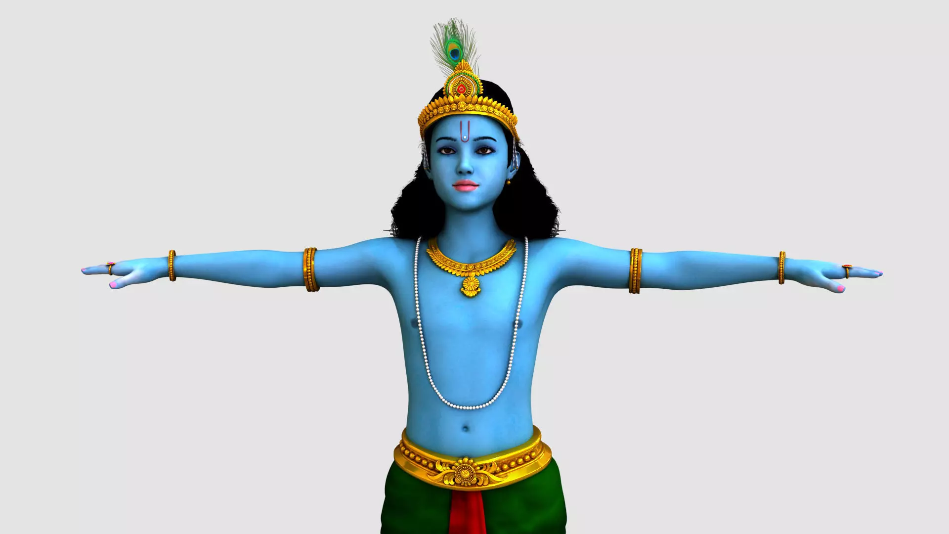 lord krishna t pose 3D model