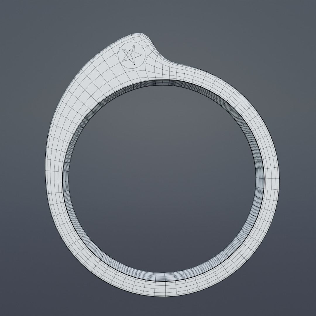 Golden Ring with Star  3D print model_2