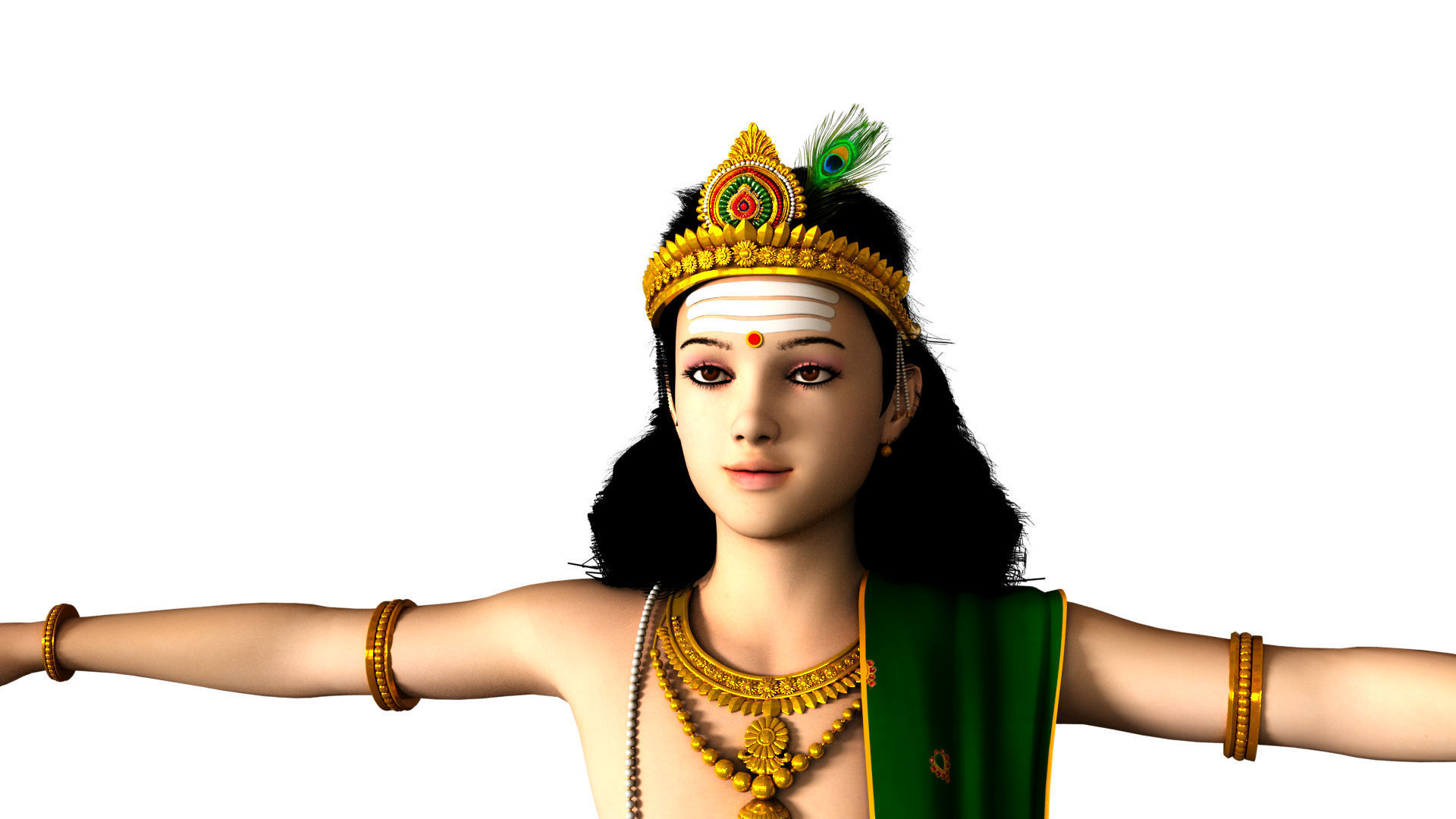 lord muruga t pose 3D model_1