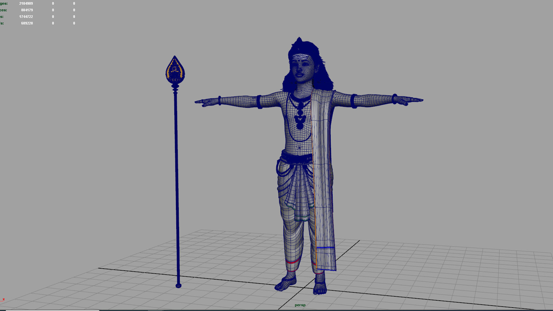 lord muruga t pose 3D model_12