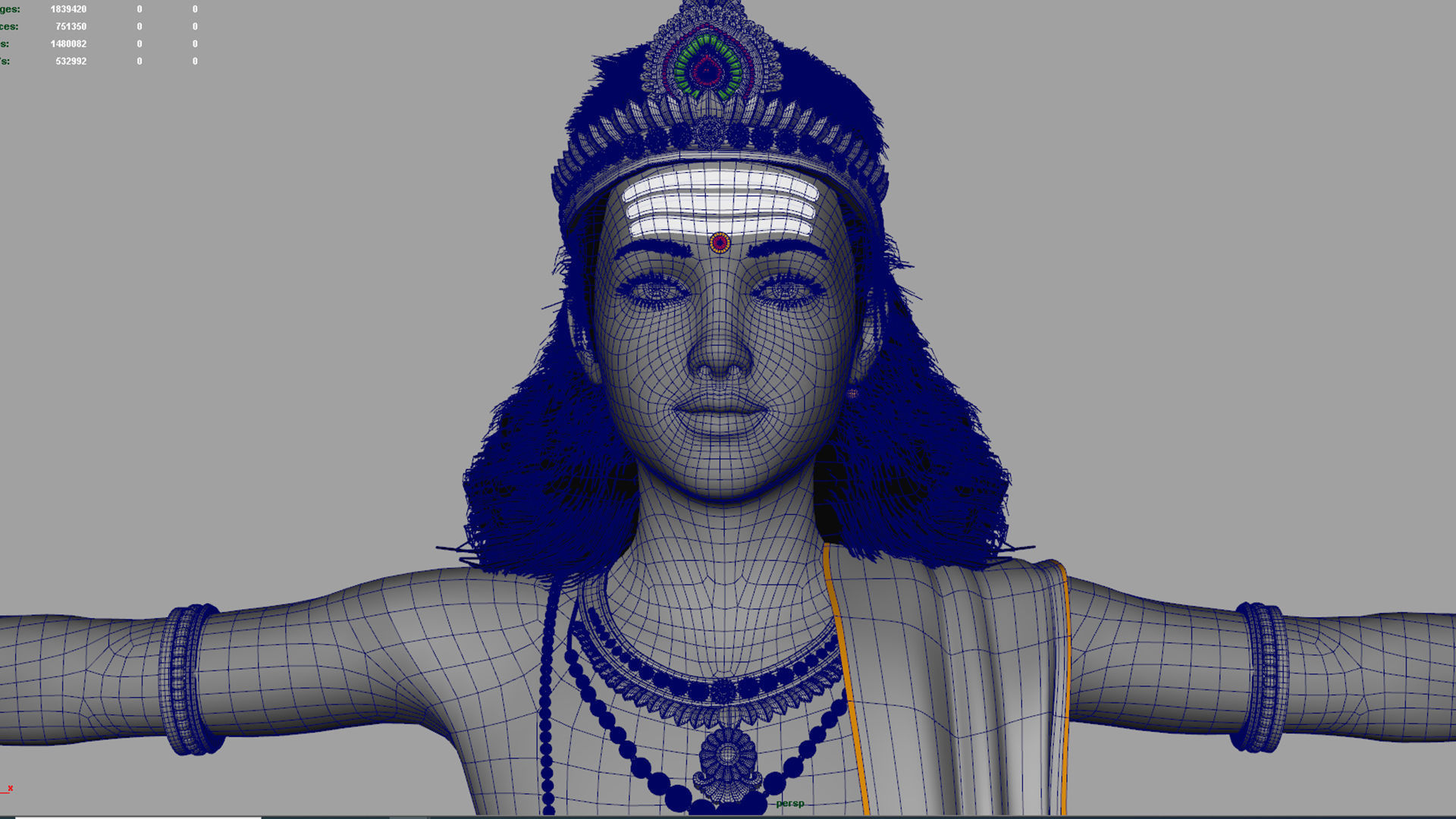 lord muruga t pose 3D model_11