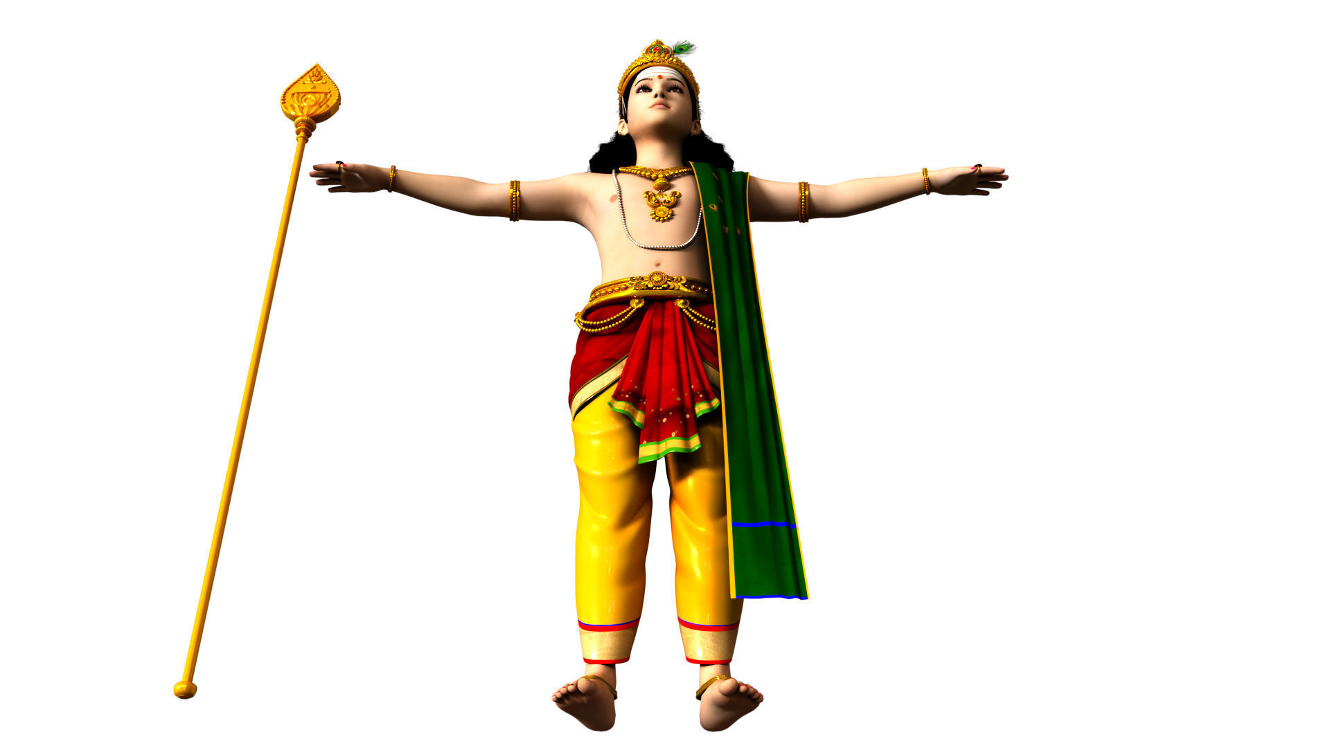 lord muruga t pose 3D model_2