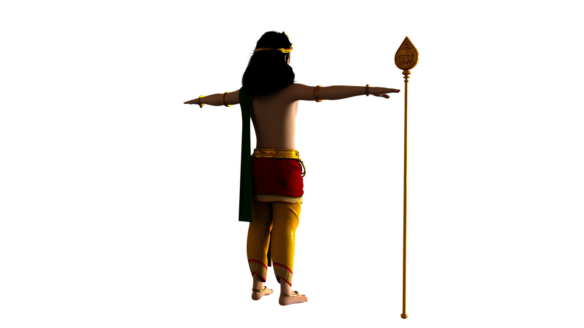 lord muruga t pose 3D model_9
