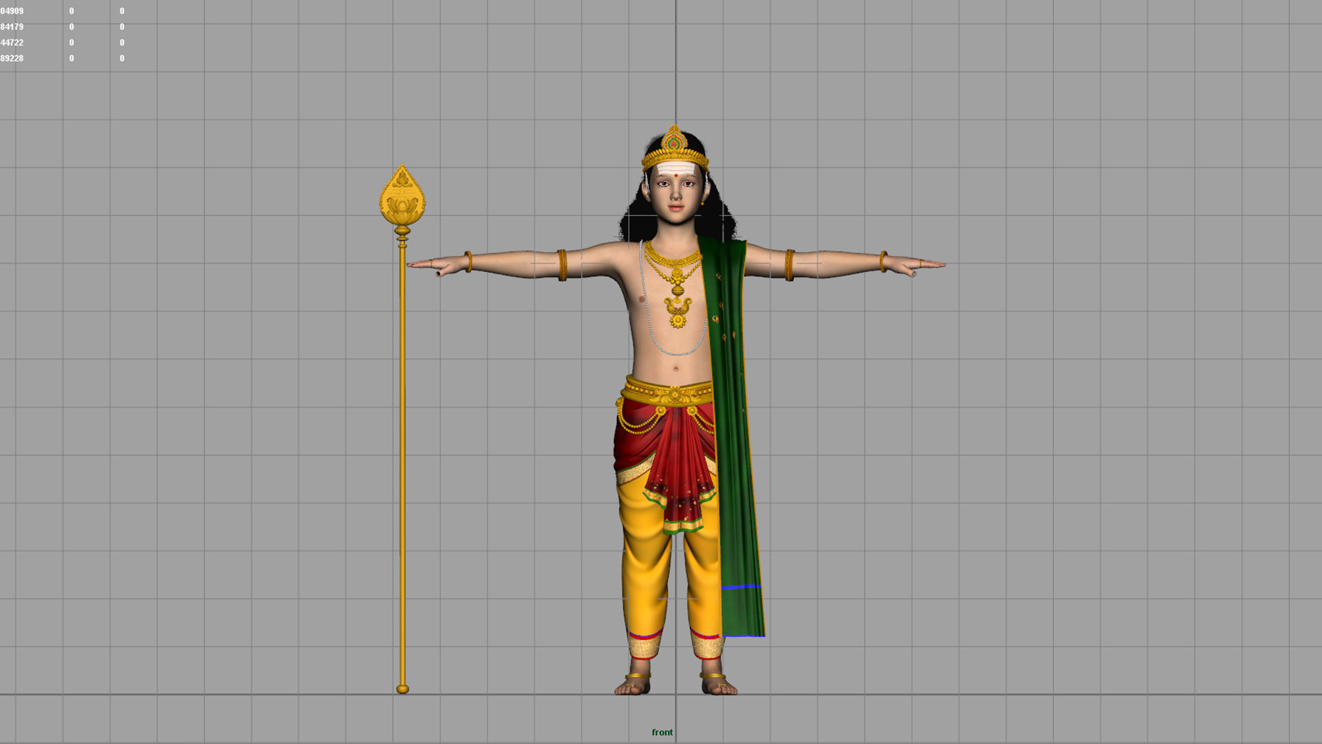 lord muruga t pose 3D model_18