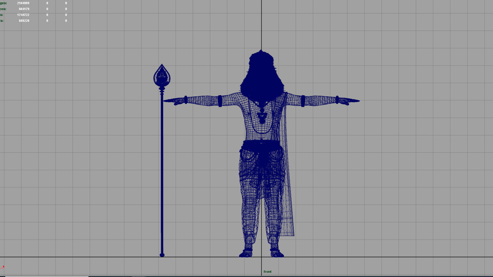 lord muruga t pose 3D model_16