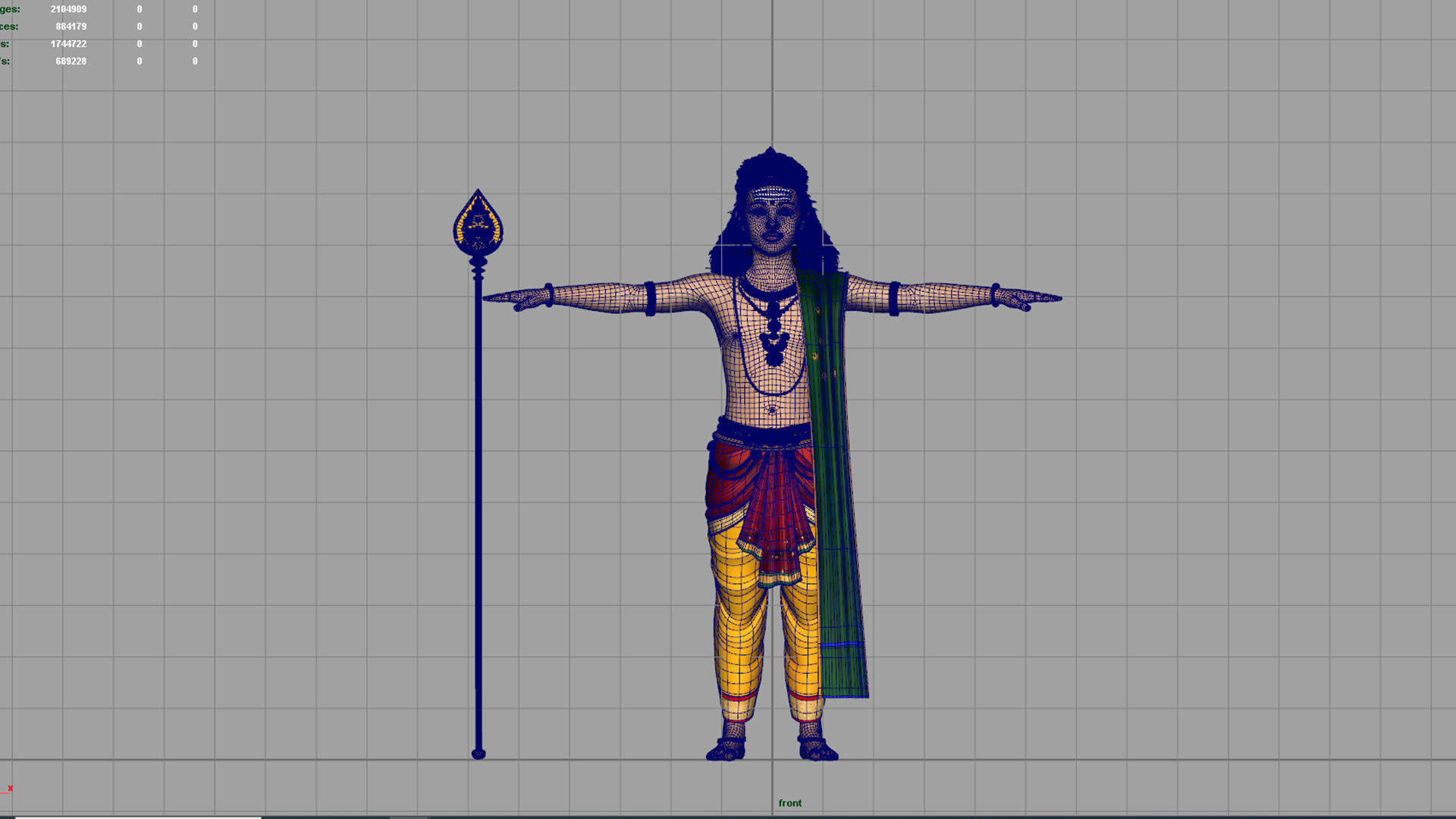 lord muruga t pose 3D model_17