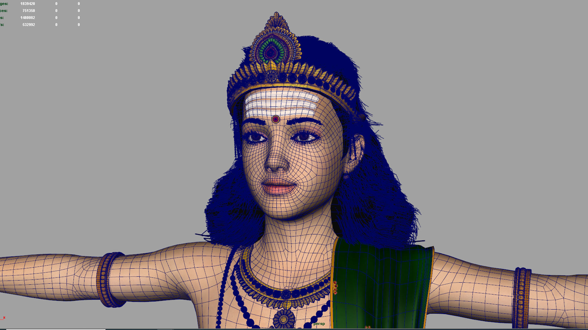 lord muruga t pose 3D model_10