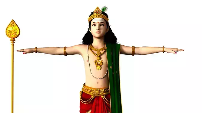 lord muruga t pose 3D model