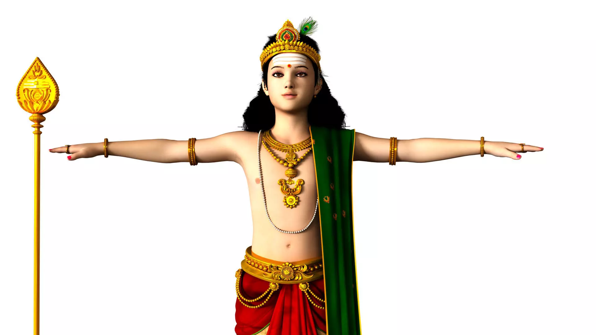 lord muruga t pose 3D model_0