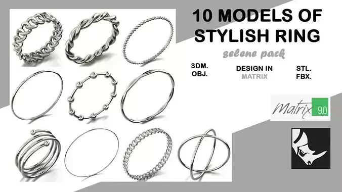 SELENE ring pack VOL 4 3D print model