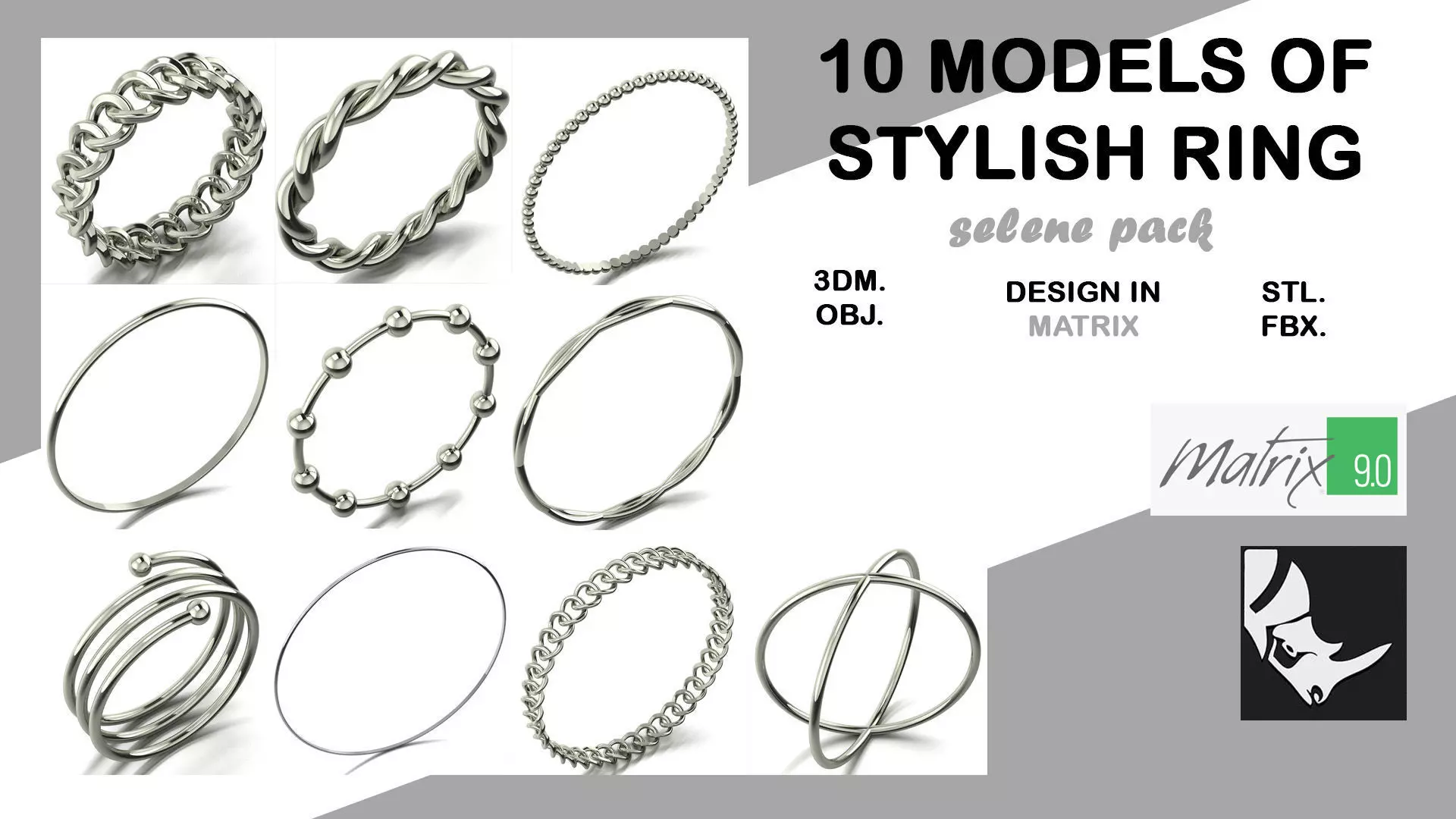 SELENE ring pack VOL 4 3D print model