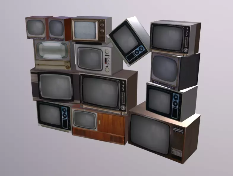 ShopFront Contents TV Low-poly 3D model_0