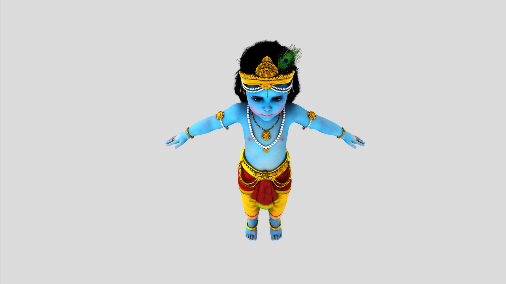 lord little krishna t pose 3D model_6