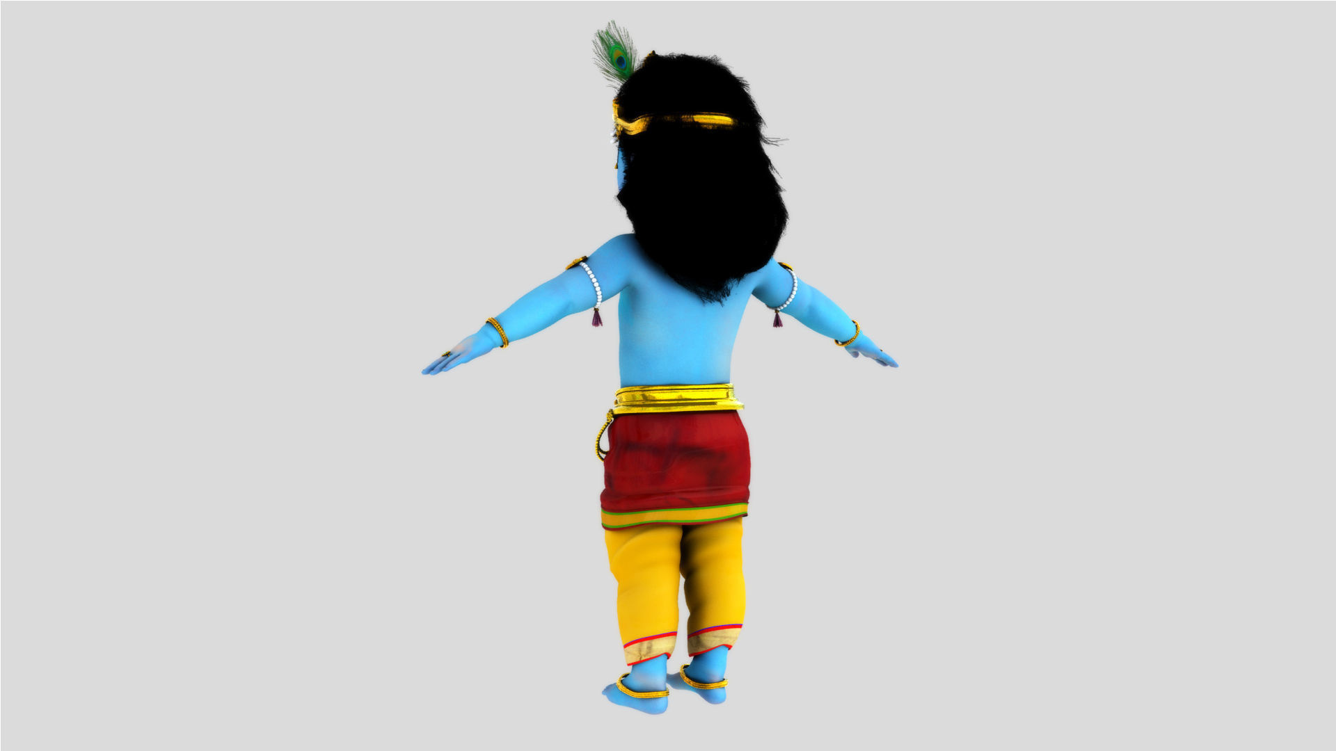 lord little krishna t pose 3D model_4