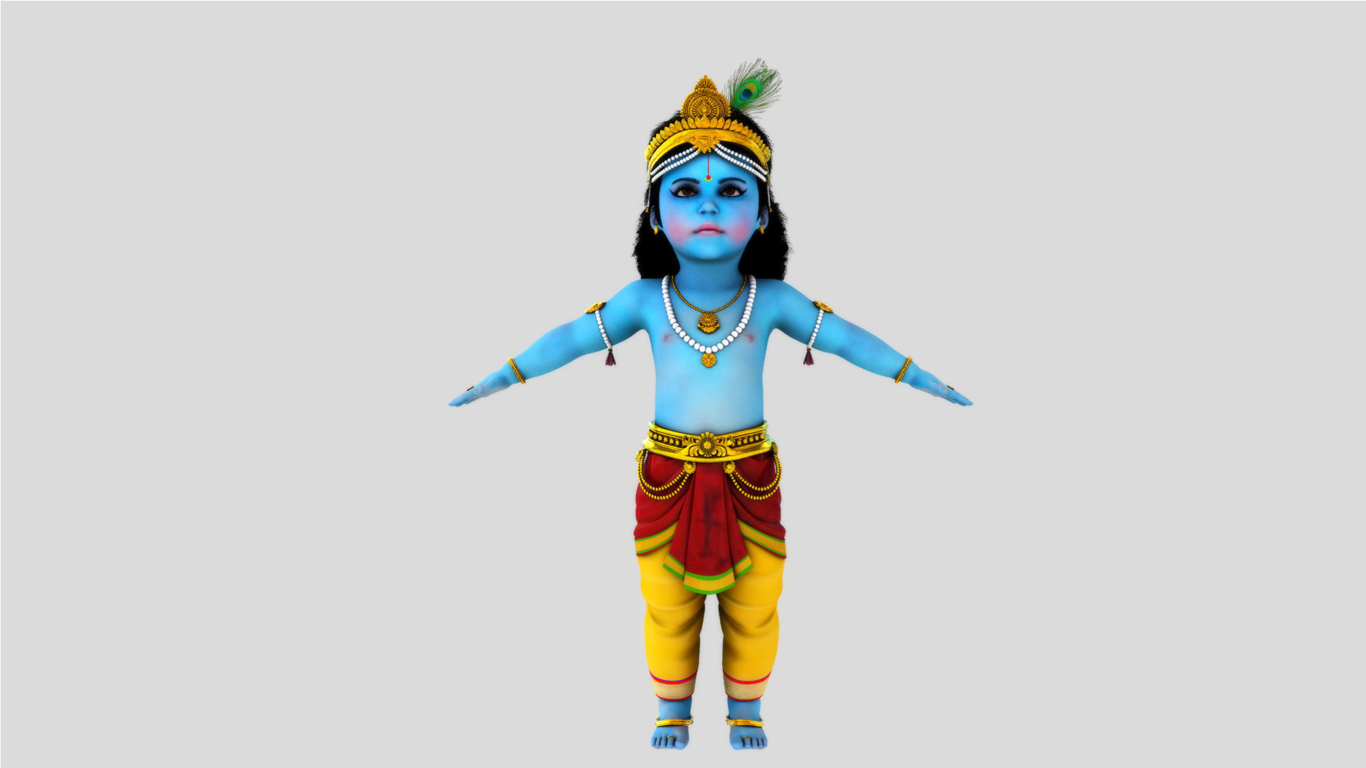 lord little krishna t pose 3D model_3