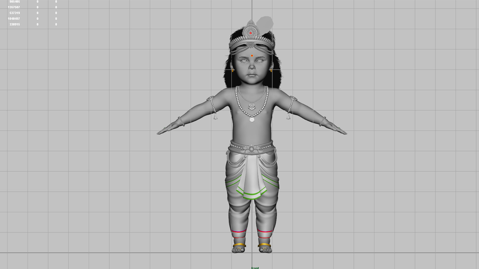 lord little krishna t pose 3D model_12