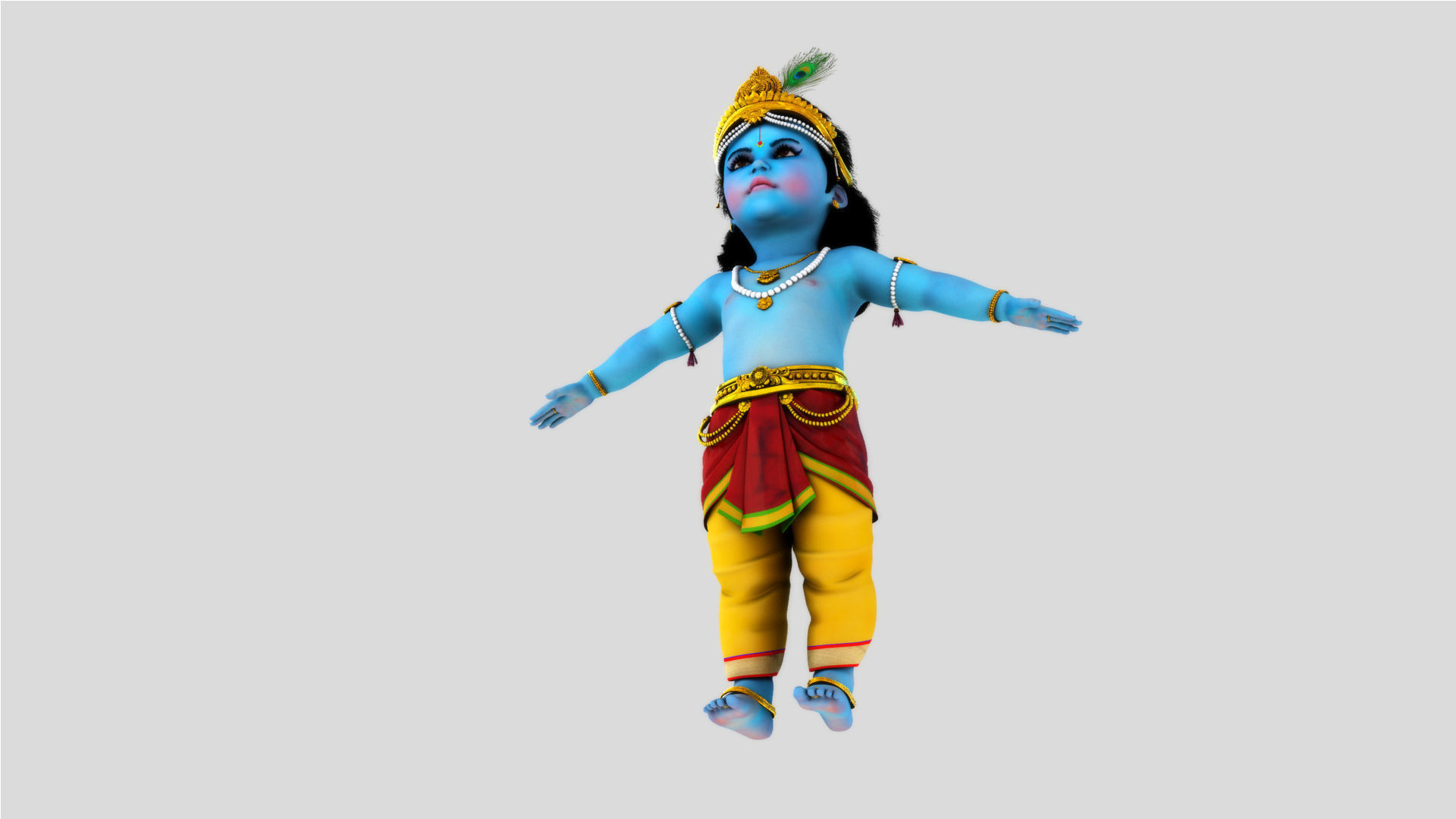 lord little krishna t pose 3D model_7
