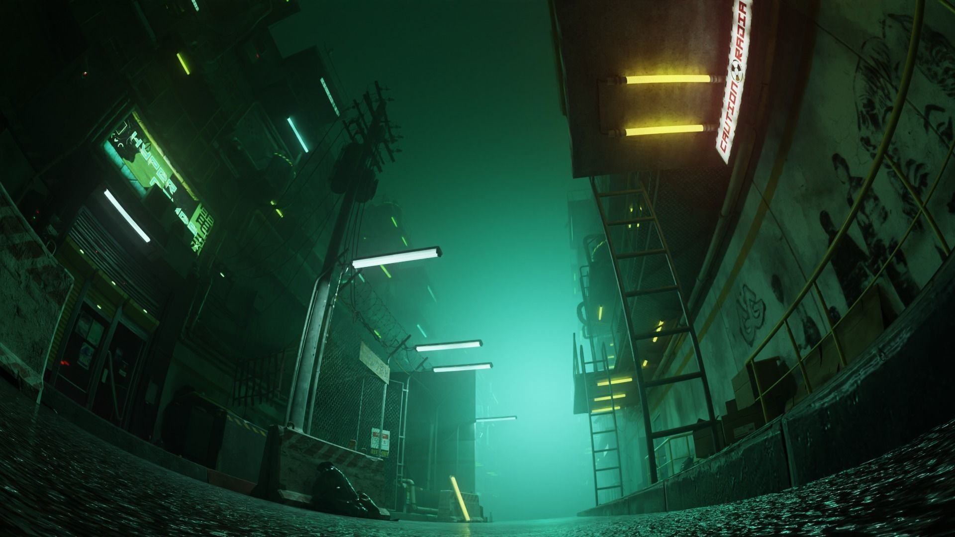 Cyberpunk Slums Low-poly 3D model_1