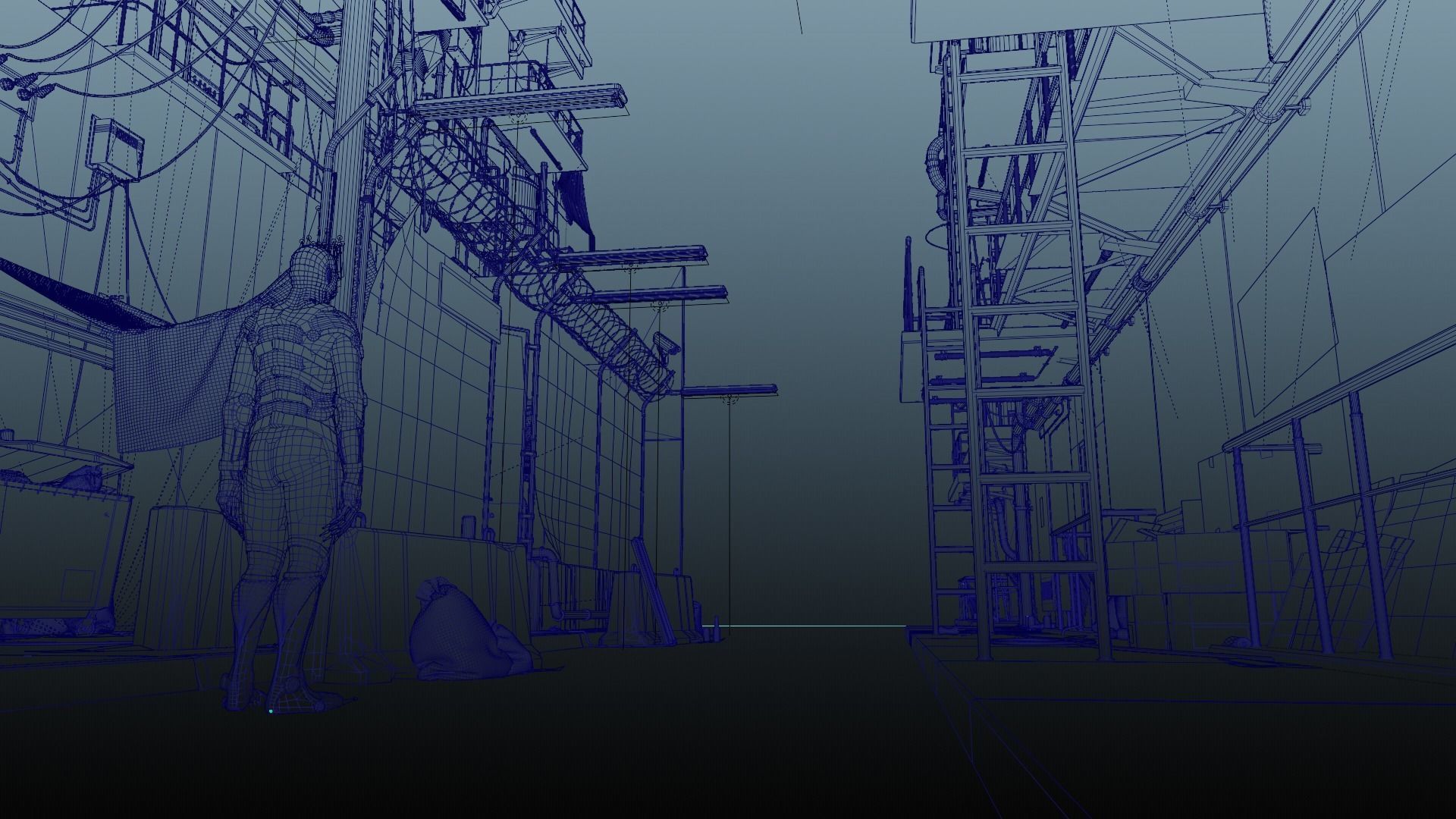 Cyberpunk Slums Low-poly 3D model_3