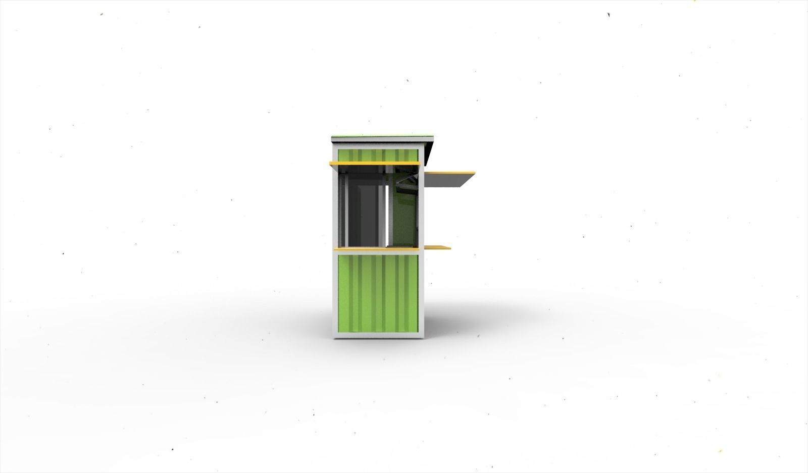 Container booth cafe 3D model_2