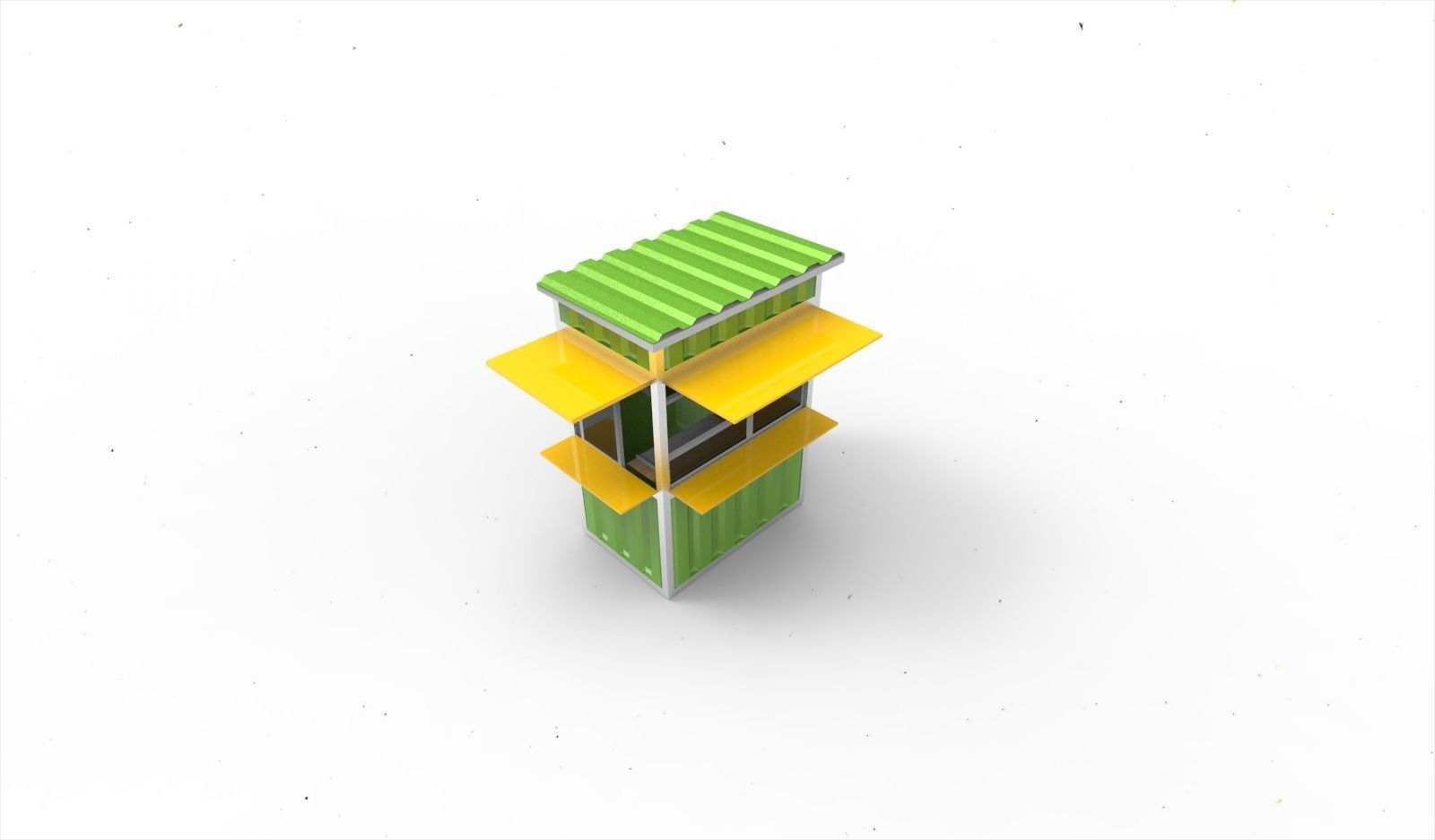 Container booth cafe 3D model_5