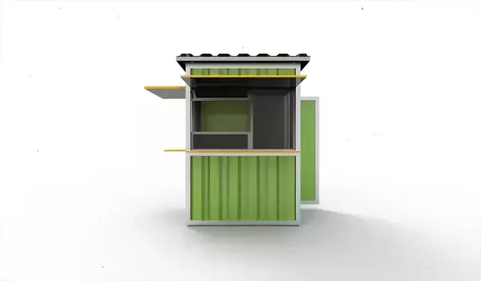 Container booth cafe 3D model