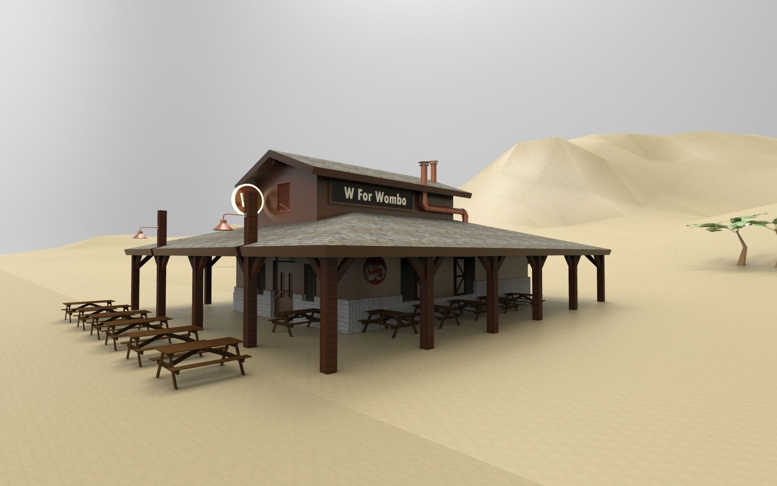 Desert Cafe 3D model_2