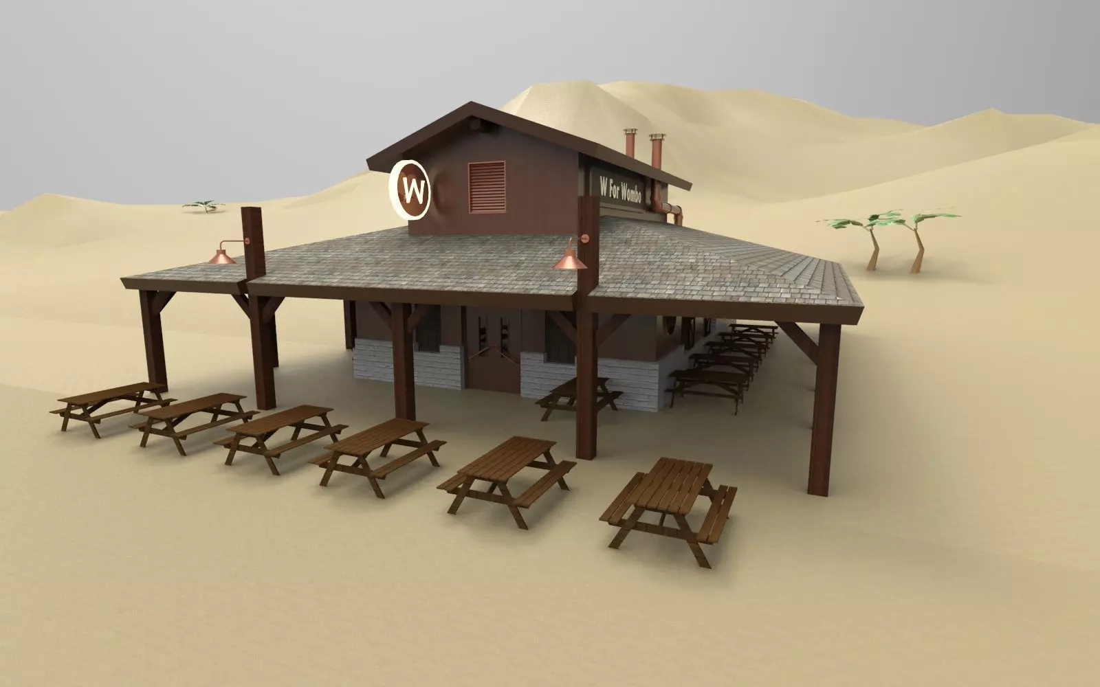 Desert Cafe 3D model_0