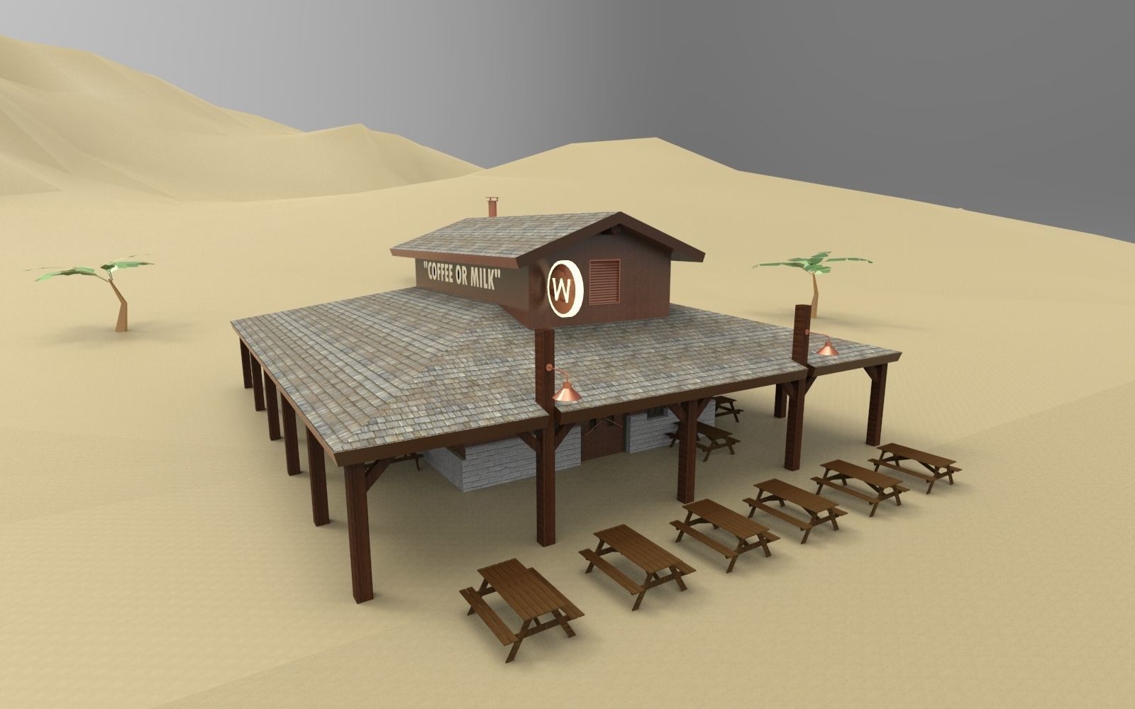 Desert Cafe 3D model_4