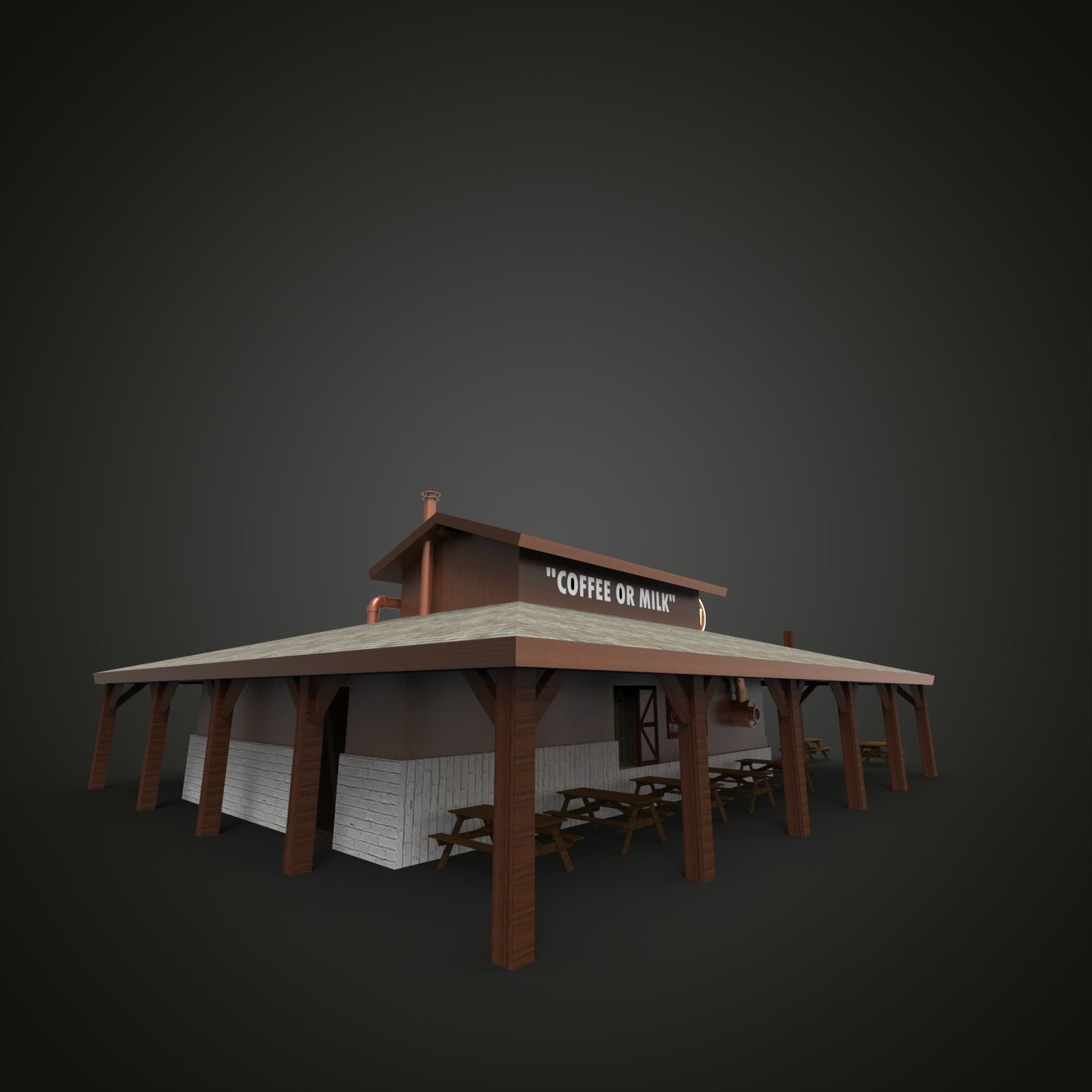 Desert Cafe 3D model_1