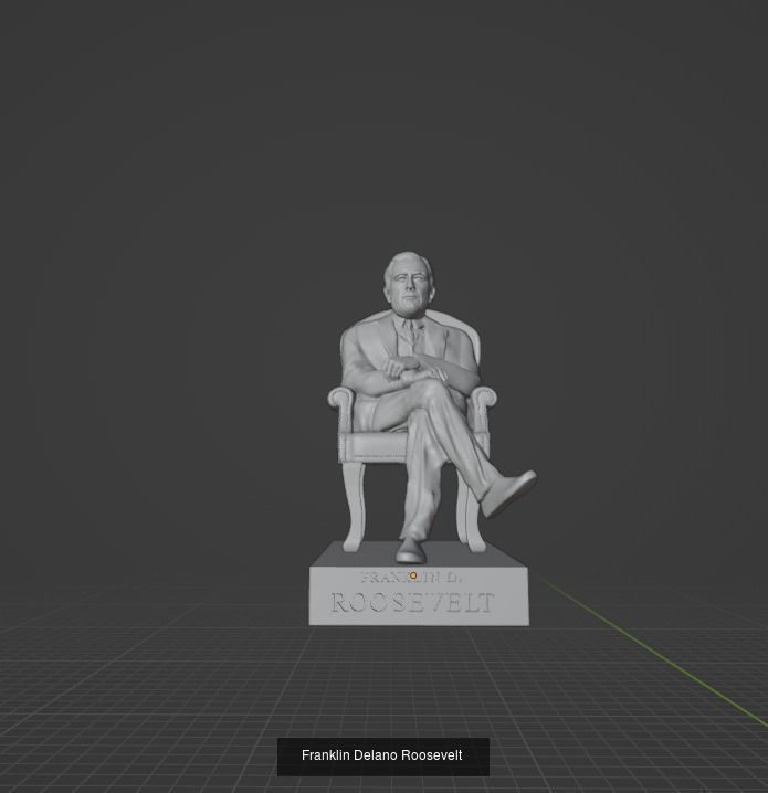 Statues of Leaders During the World war 2 3D Model Collection_4