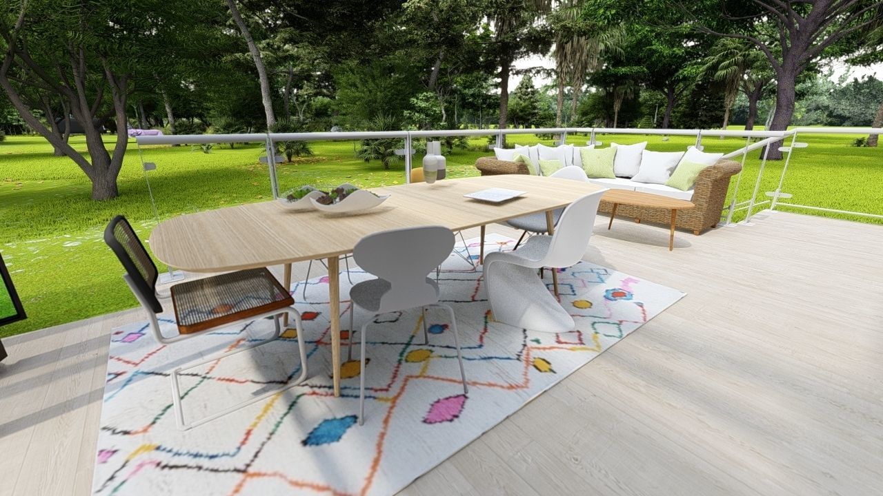 ONE STOREY RESIDENTIAL TWO BEDROOM VIEW DECK - INTERIOR LAYOUT 3D model_7