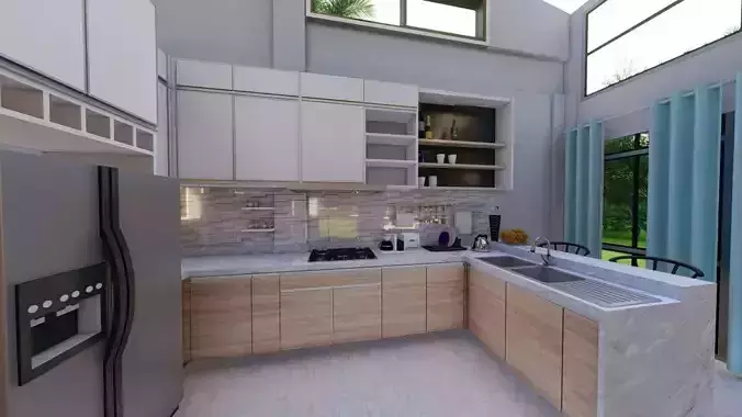 ONE STOREY RESIDENTIAL TWO BEDROOM VIEW DECK - INTERIOR LAYOUT