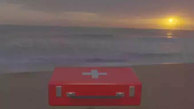 Medical cabinet First aid kit Medication storage Emergency Free low-poly 3D model