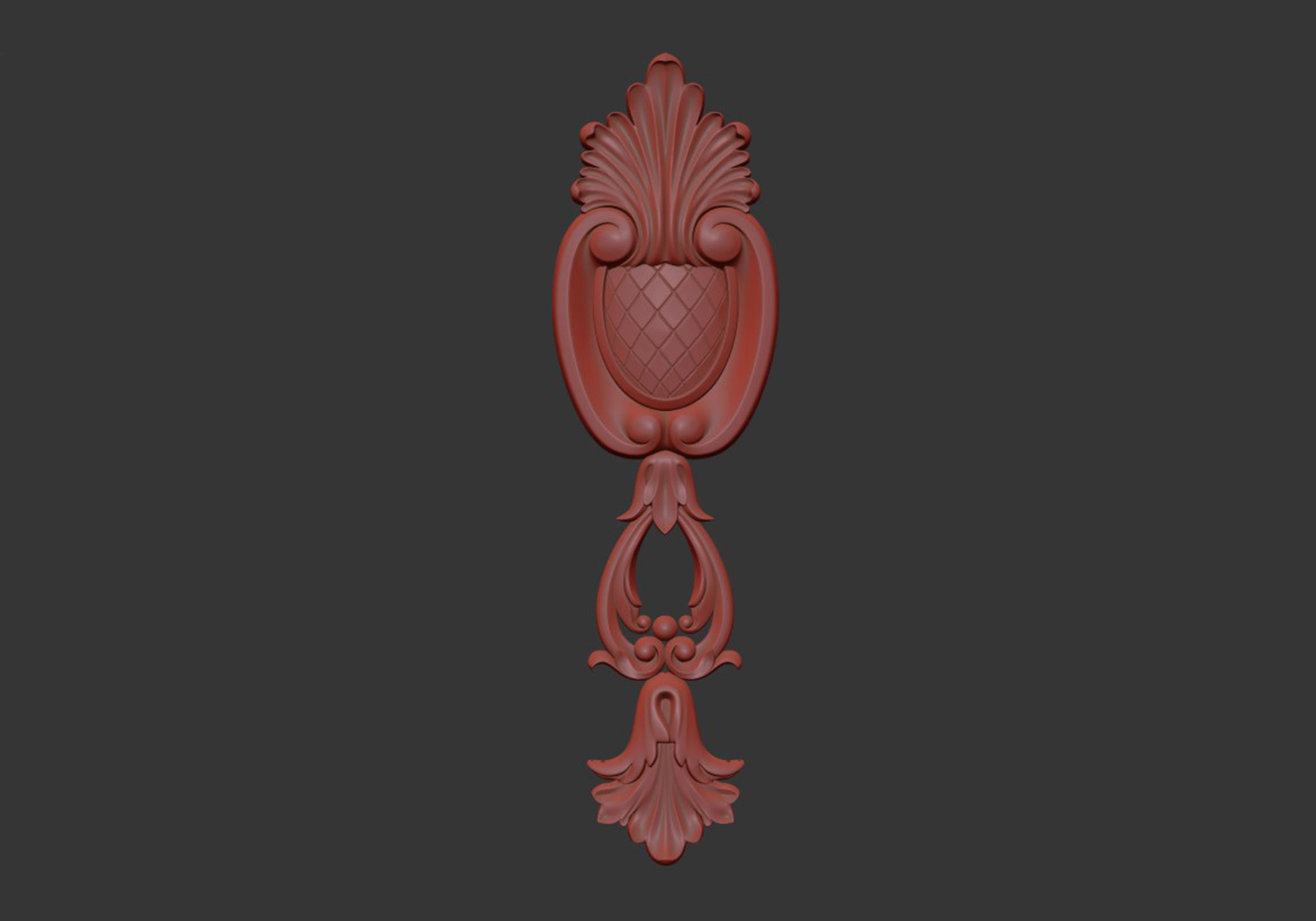 Carved decor vertical 3D model_5