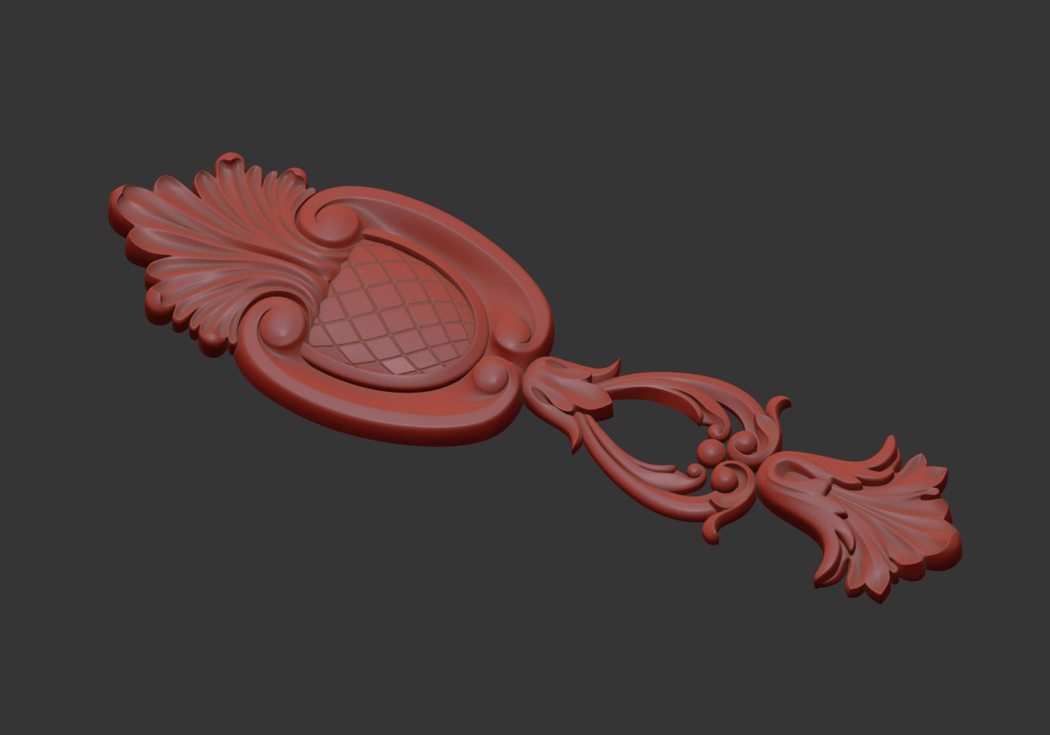 Carved decor vertical 3D model_7