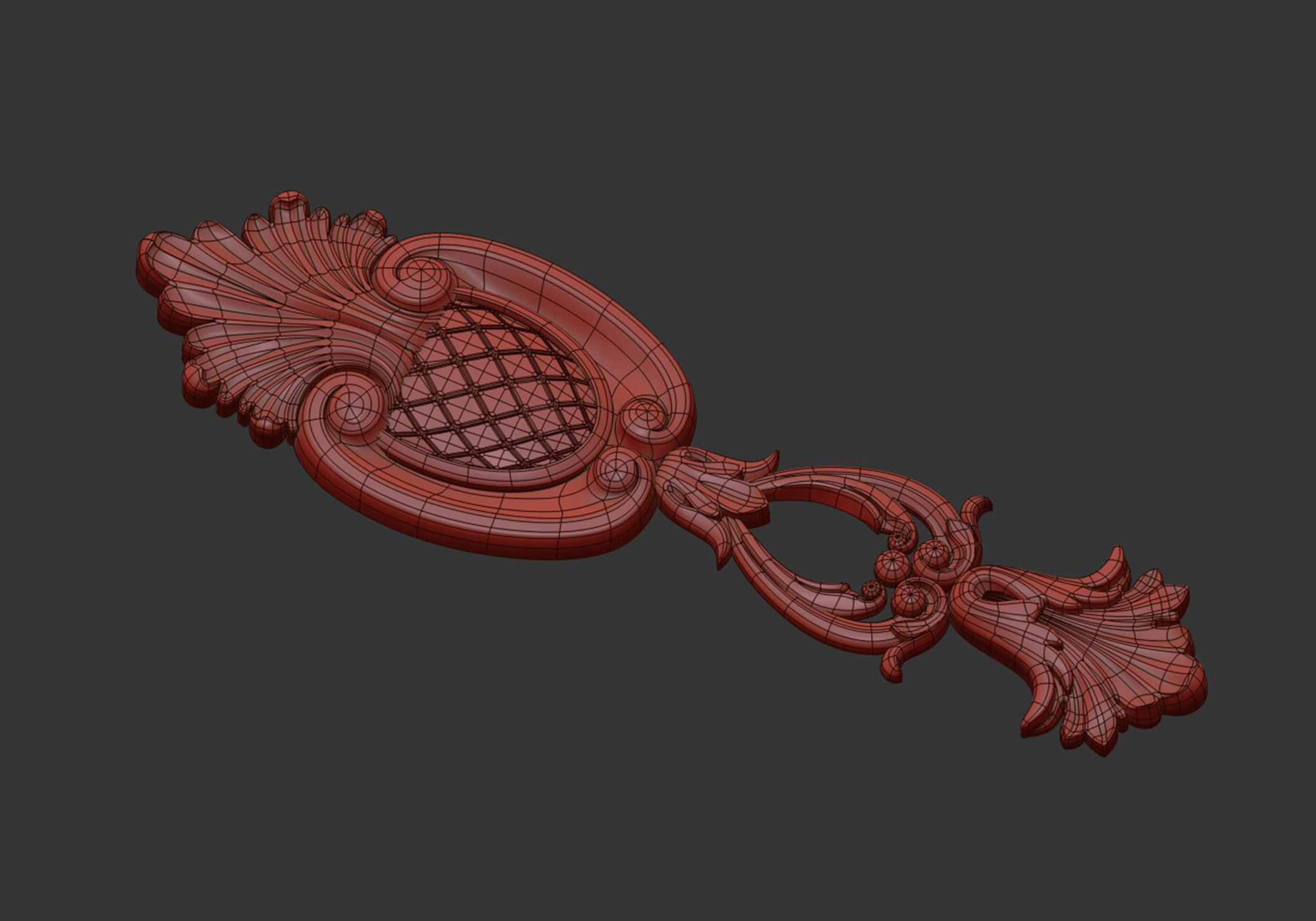Carved decor vertical 3D model_8