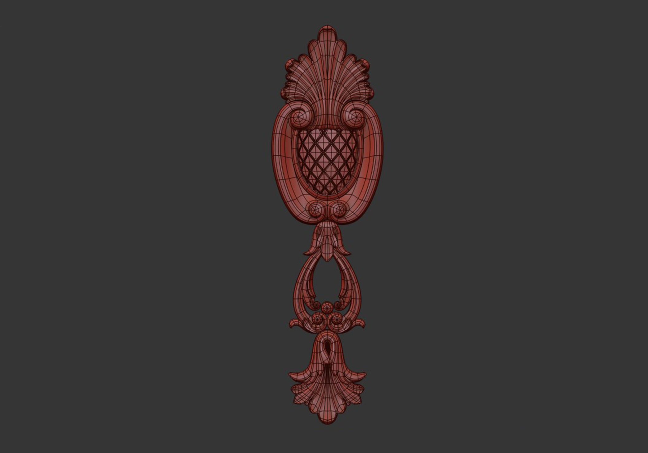 Carved decor vertical 3D model_6