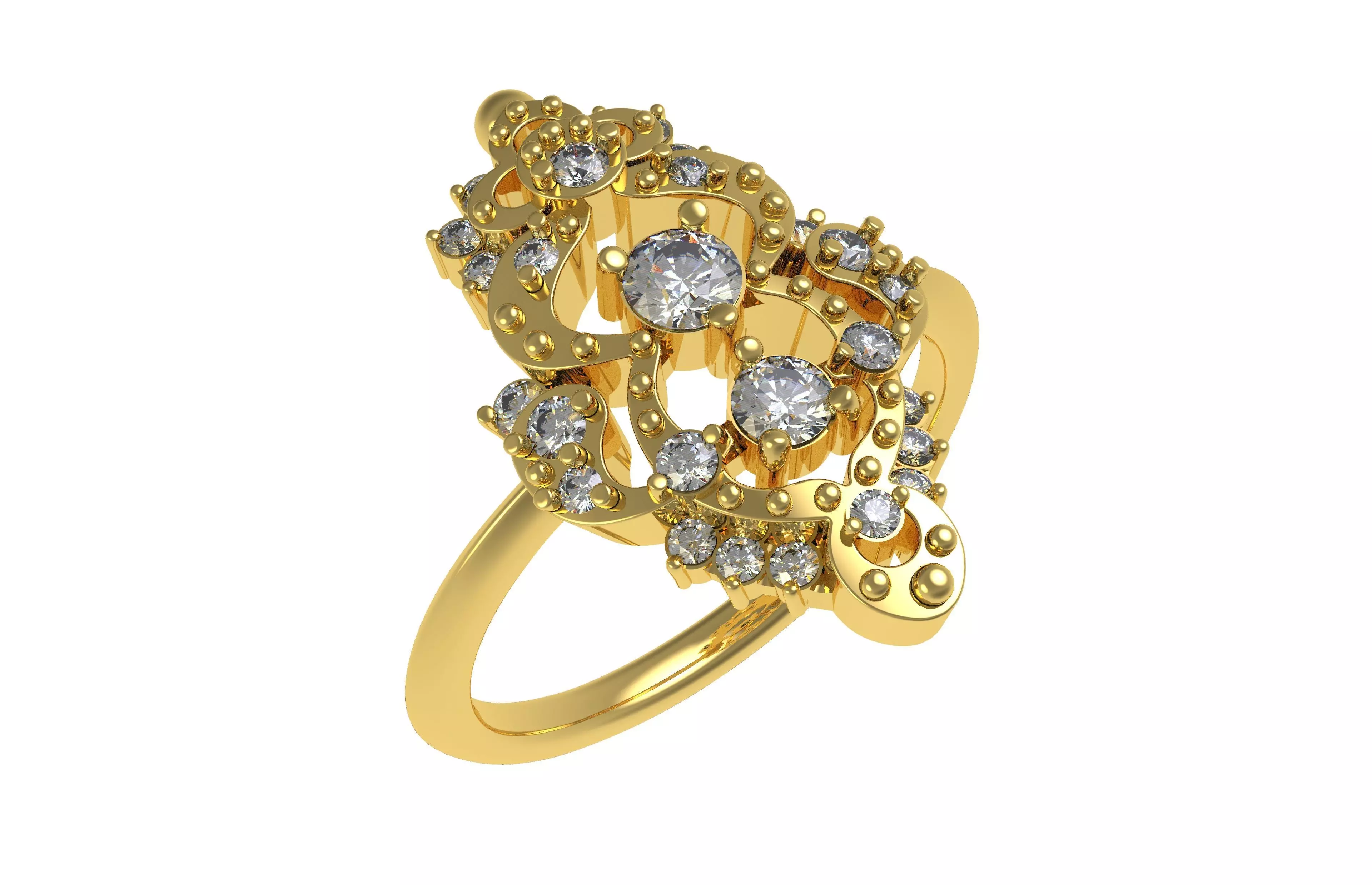 Antique Vintage Diamond Engagement Ring 3D print model