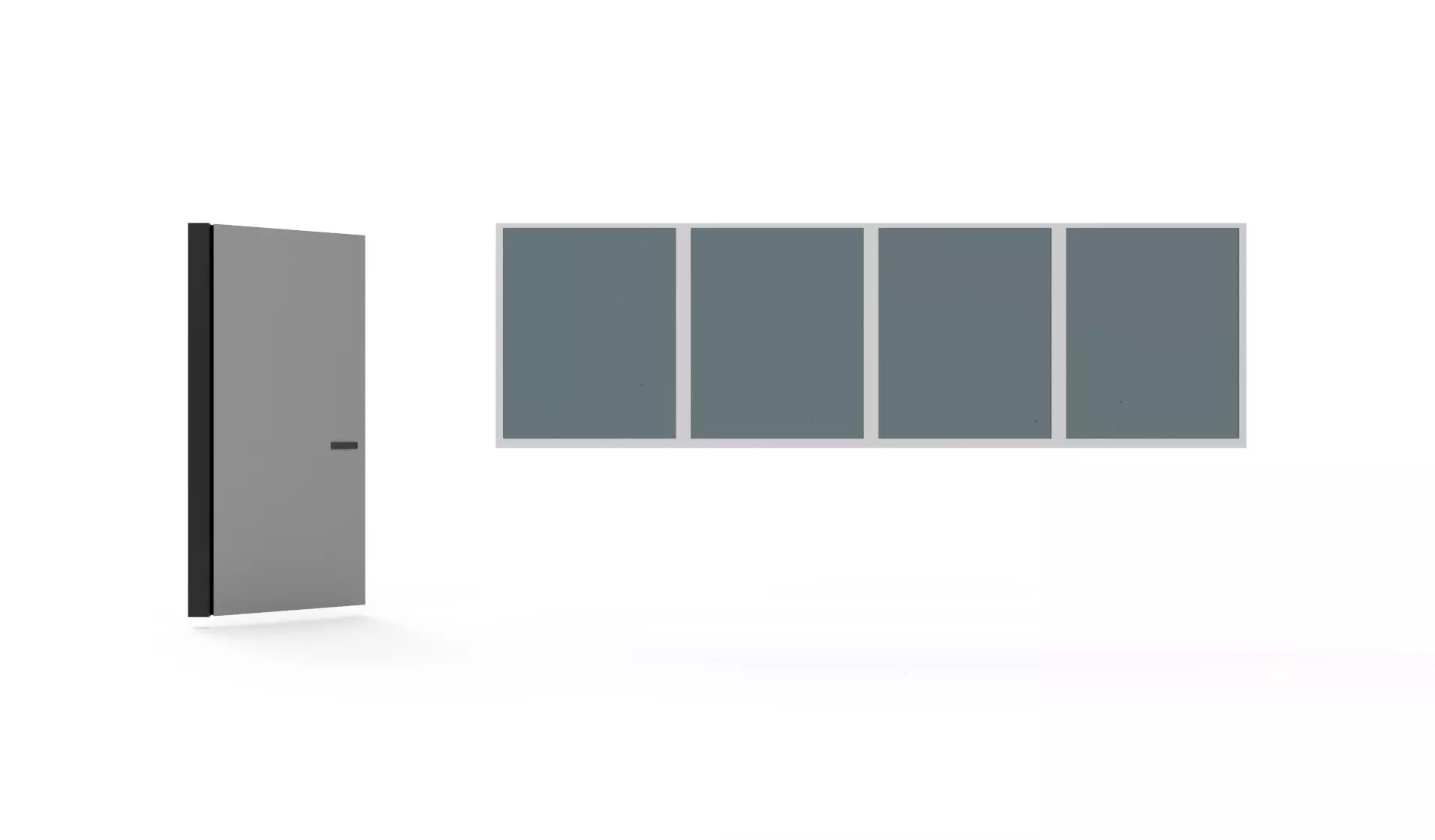 door window glass 4 3D model_0